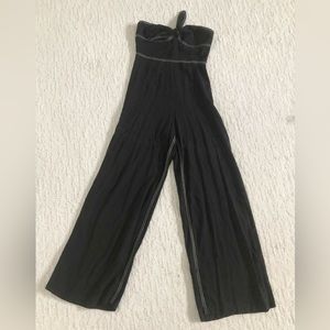 Black wide leg strapless jumpsuit - S/P